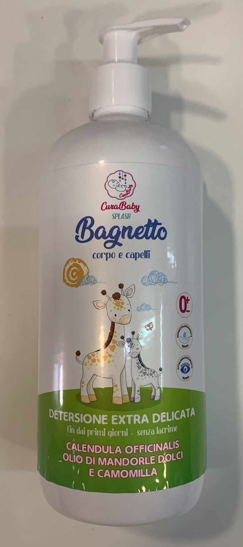 CURABABY SPLASH BAGNETTO ECOBIO DETERGENTE BIMBI CORPO CAPELLI 500ML